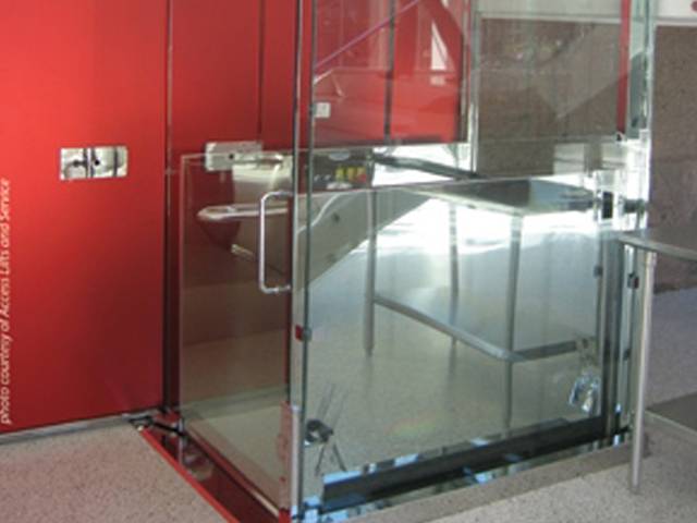 Apex Elite Wheelchair Lift Stainless Steel and Glass Enclosure